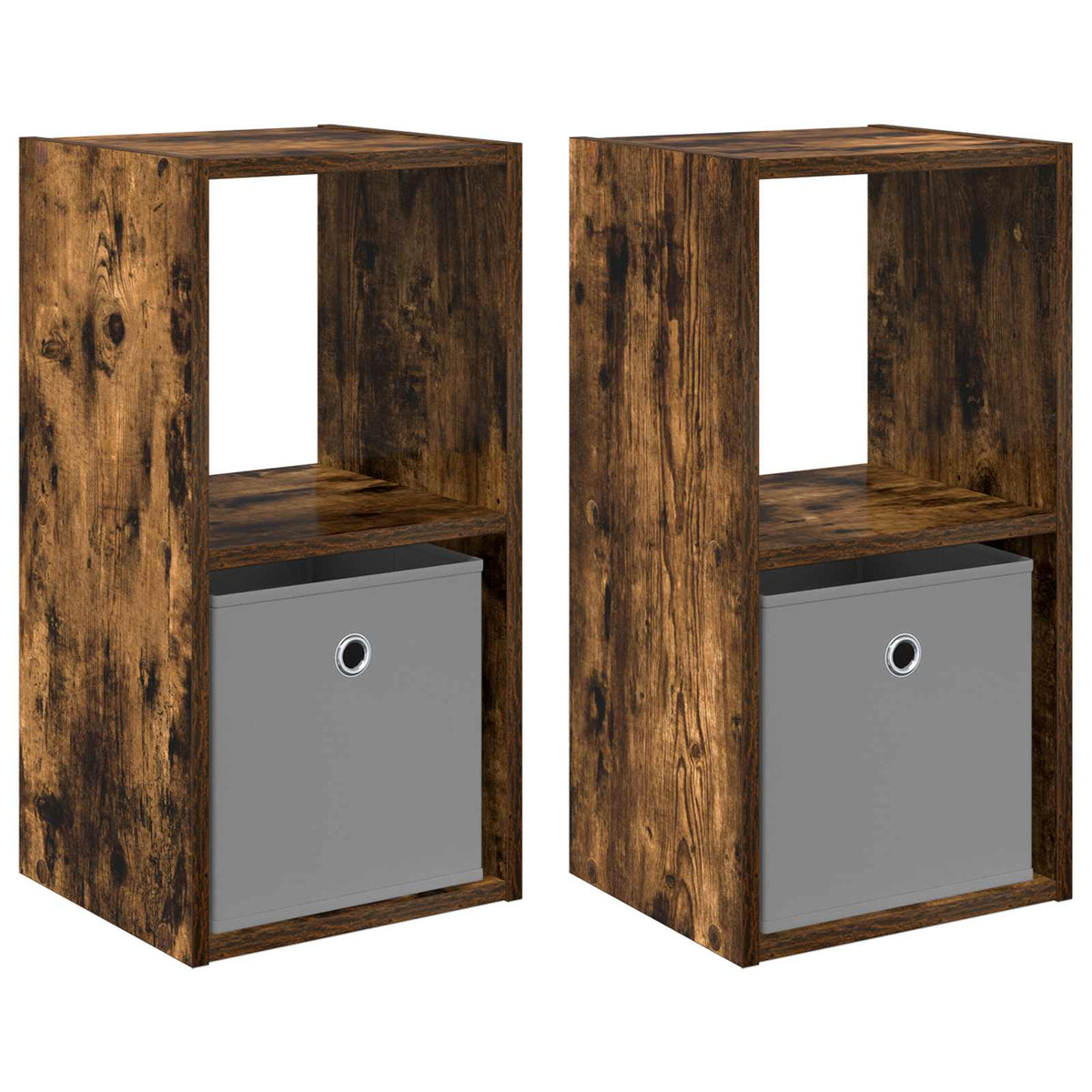 vidaXL Bedside Table 2 pcs Smoked Oak 30.5 x 27 x 59.5 cm