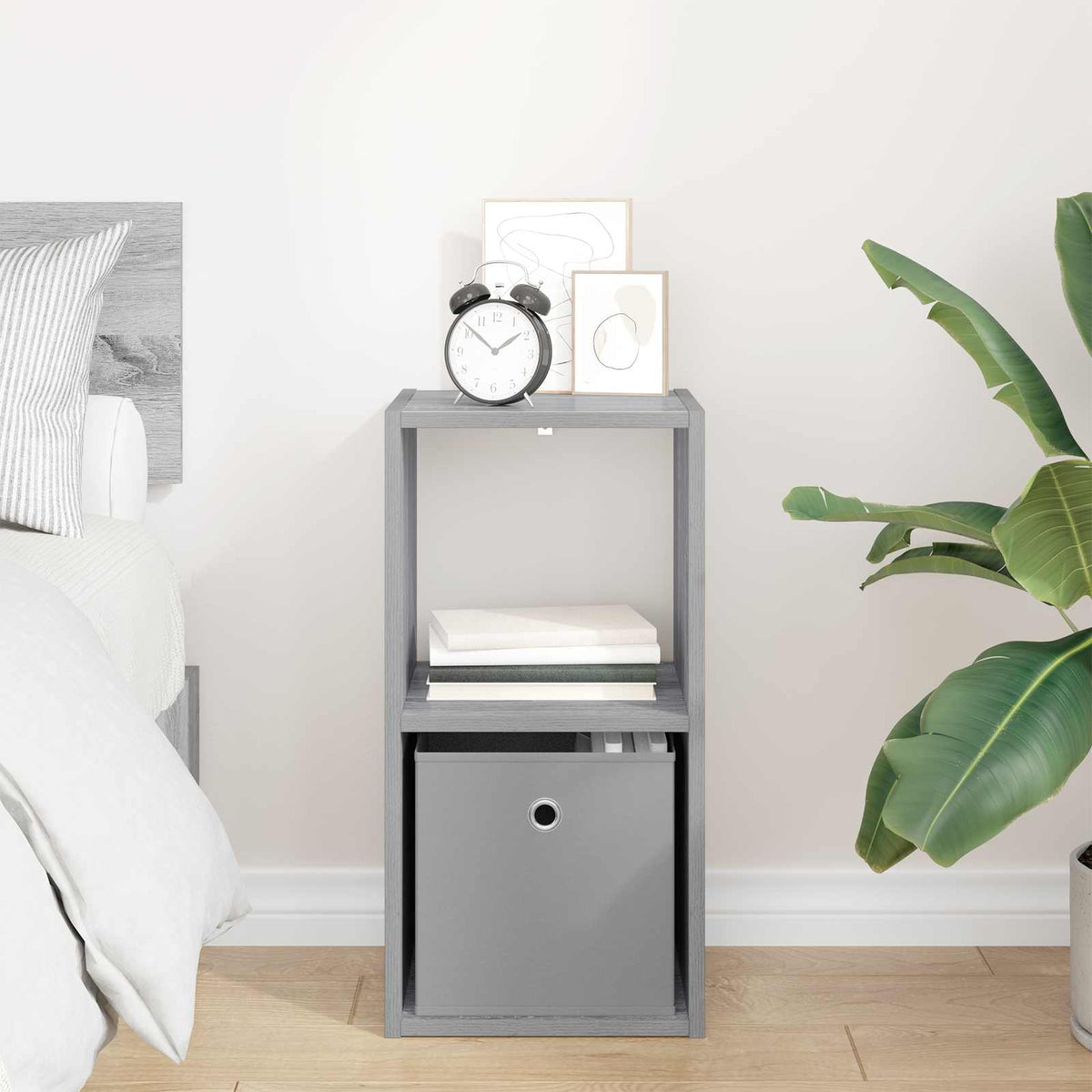 vidaXL Bedside Table Grey Sonoma 30.5 x 27 x 59.5 cm Engineered Wood