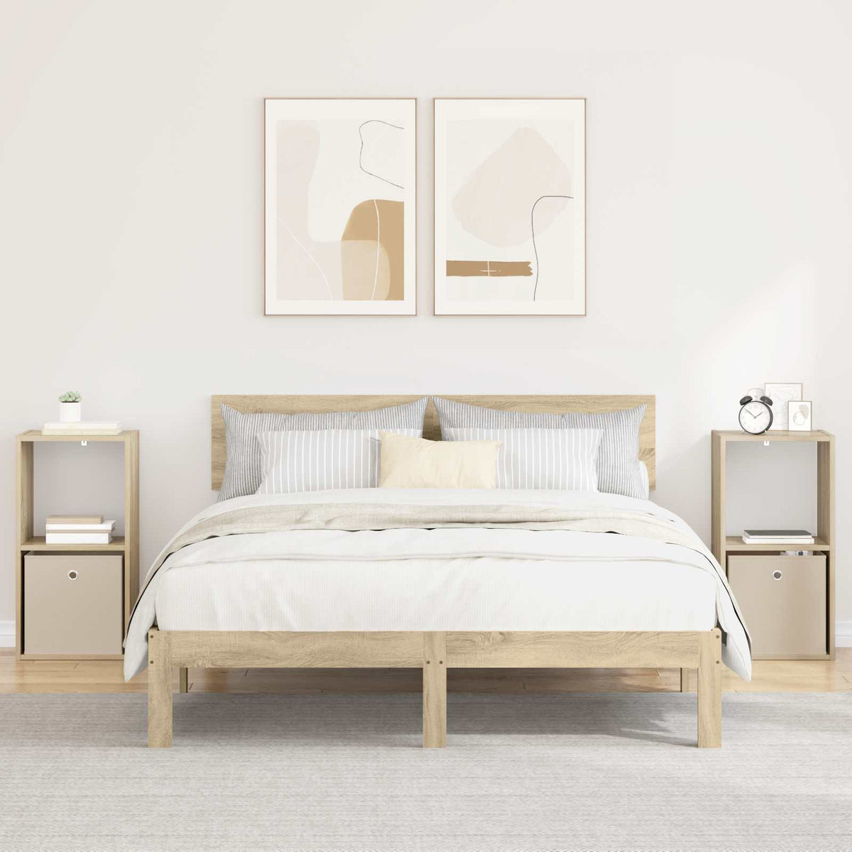 vidaXL Bedside Table 2 pcs Sonoma Oak 35 x 32 x 68.5 cm