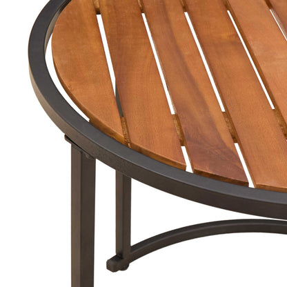 vidaXL Coffee Table Set 2 pcs Natural and Black 55 x 55 x 45 cm