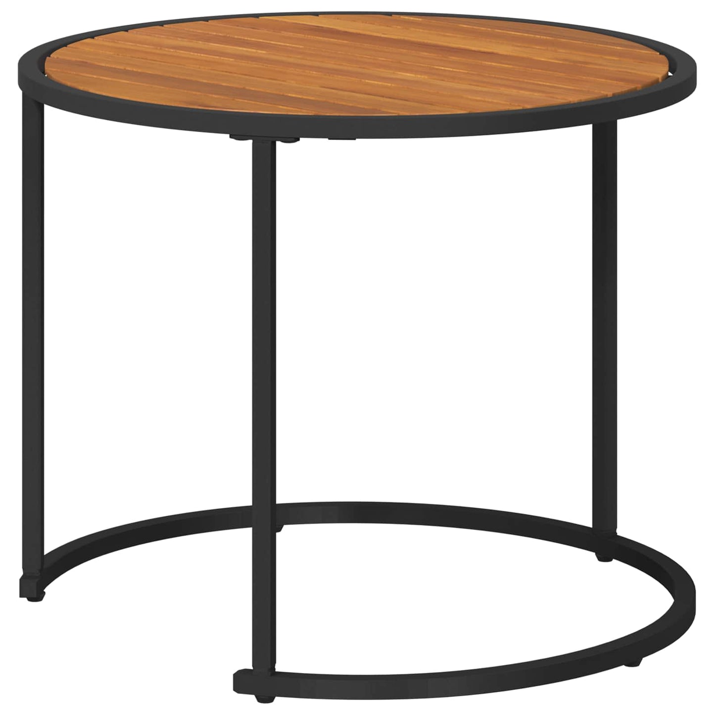 vidaXL Coffee Table Set 2 pcs Natural and Black 55 x 55 x 45 cm