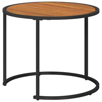 vidaXL Coffee Table Set 2 pcs Natural and Black 55 x 55 x 45 cm