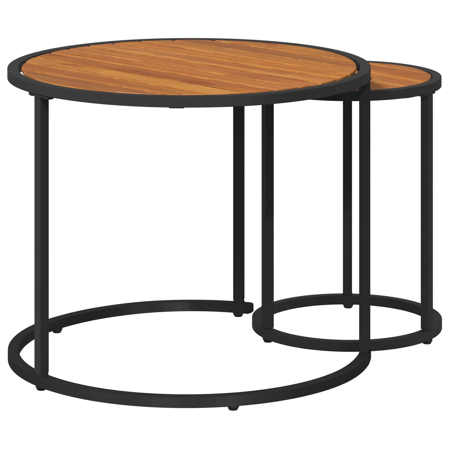 vidaXL Coffee Table Set 2 pcs Natural and Black 55 x 55 x 45 cm