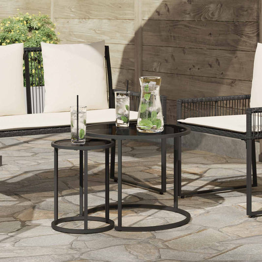 vidaXL Coffee Table Set 2 pcs 55 x 55 x 45 cm steel