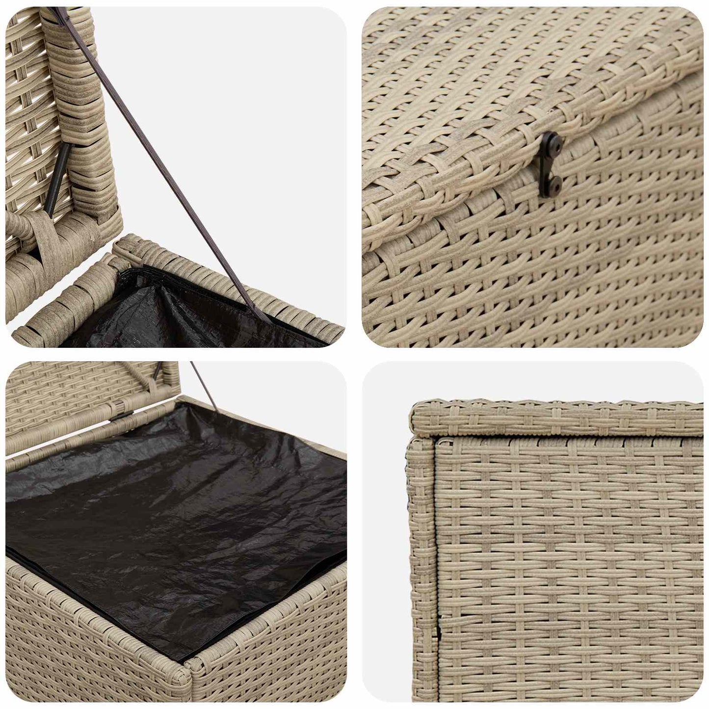 vidaXL Cushion Box Light Grey 55 x 55 x 69 cm Poly Rattan