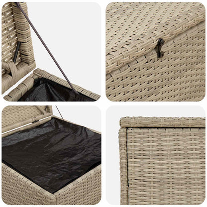 vidaXL Cushion Box Light Grey 55 x 55 x 69 cm Poly Rattan