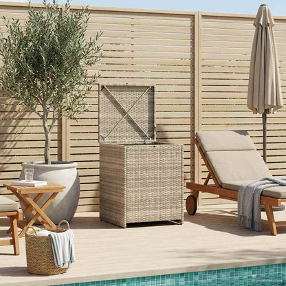 vidaXL Cushion Box Light Grey 55 x 55 x 69 cm Poly Rattan