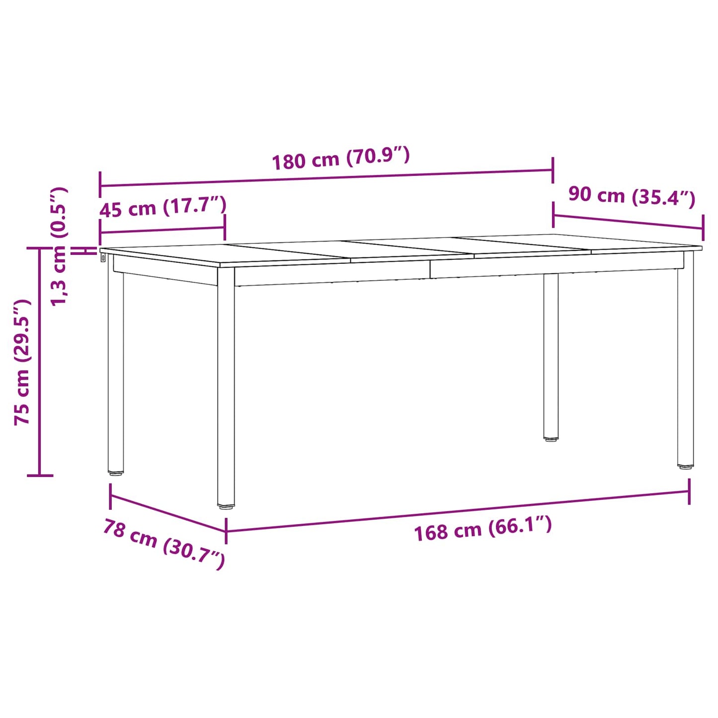 vidaXL Dining Tables 2 pcs 180 x 90 x 75 cm Engineered Wood