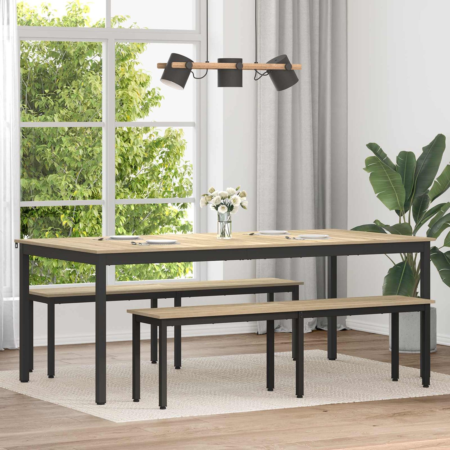 vidaXL Dining Tables 2 pcs 200 x 100 x 75 cm Engineered Wood