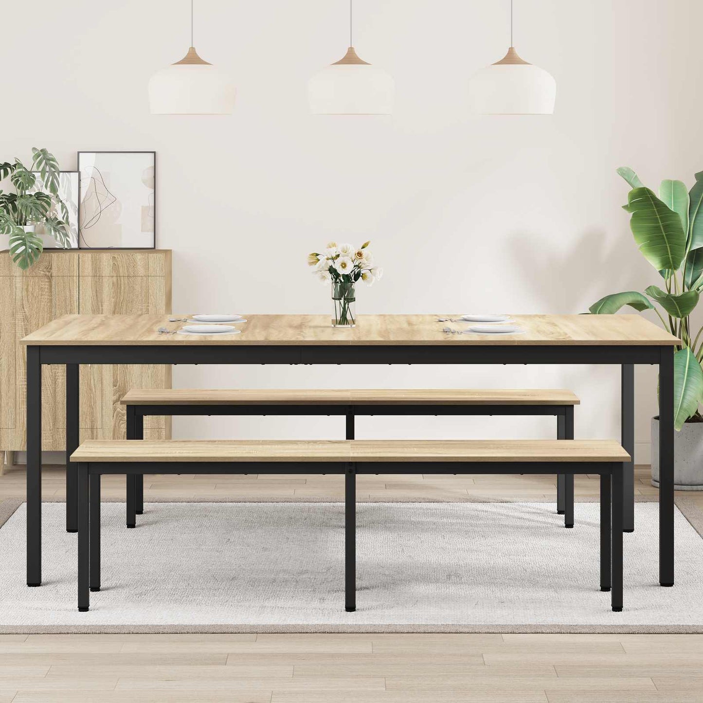 vidaXL Dining Tables 2 pcs 200 x 100 x 75 cm Engineered Wood
