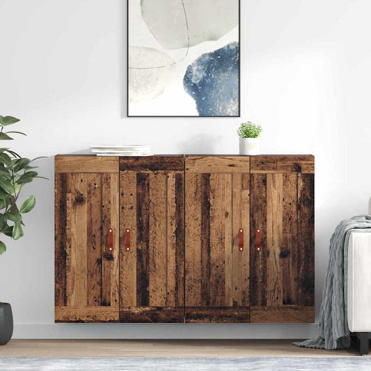 vidaXL Wall-mounted Cabinet 2 pcs Old Wood 69.5 x 34 x 90 cm