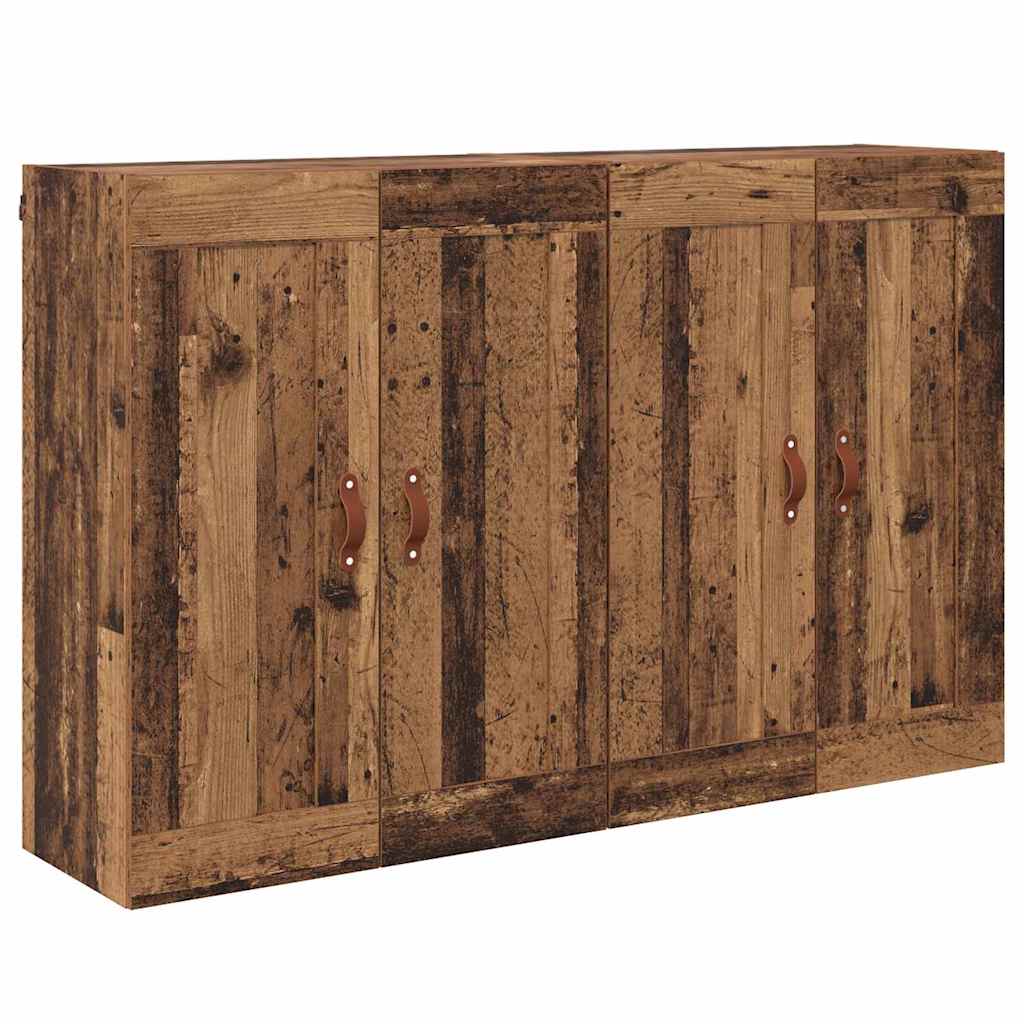 vidaXL Wall-mounted Cabinet 2 pcs Old Wood 69.5 x 34 x 90 cm