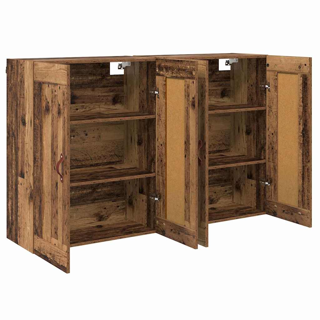 vidaXL Wall-mounted Cabinet 2 pcs Old Wood 69.5 x 34 x 90 cm