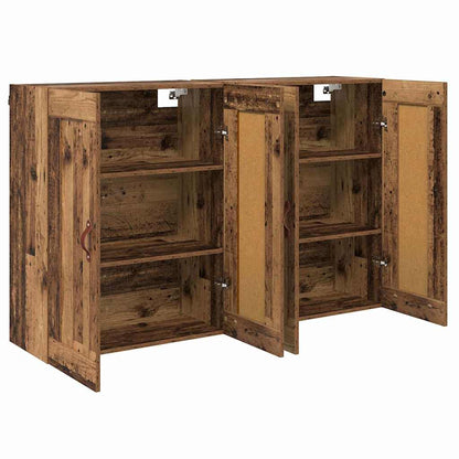 vidaXL Wall-mounted Cabinet 2 pcs Old Wood 69.5 x 34 x 90 cm