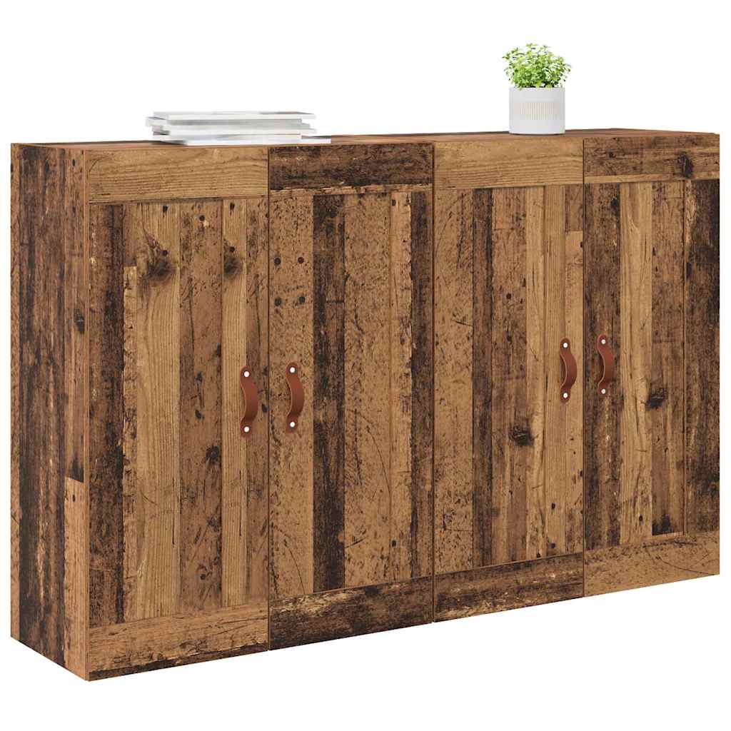 vidaXL Wall-mounted Cabinet 2 pcs Old Wood 69.5 x 34 x 90 cm