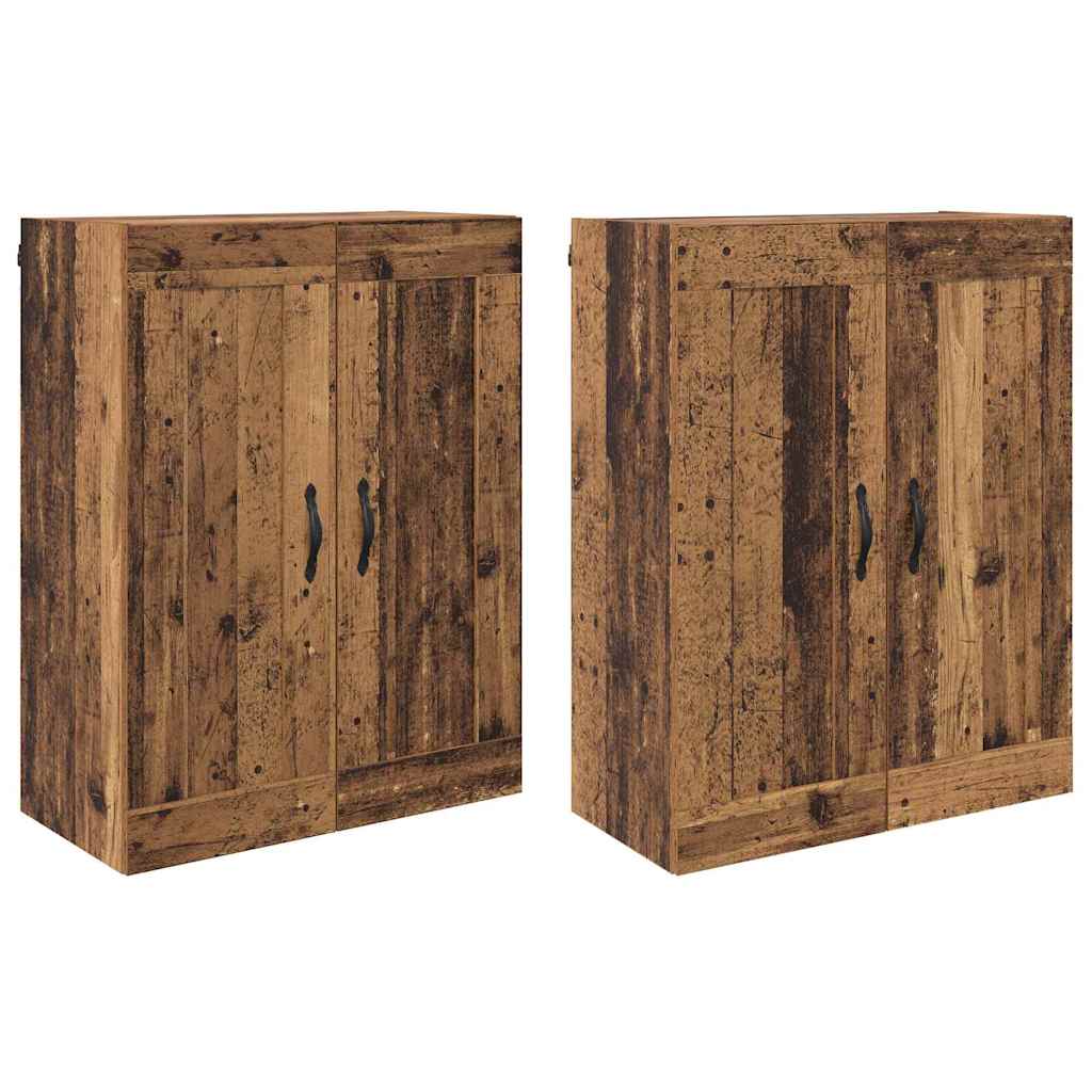vidaXL Wall-mounted Cabinet 2 pcs Old Wood 69.5 x 34 x 90 cm