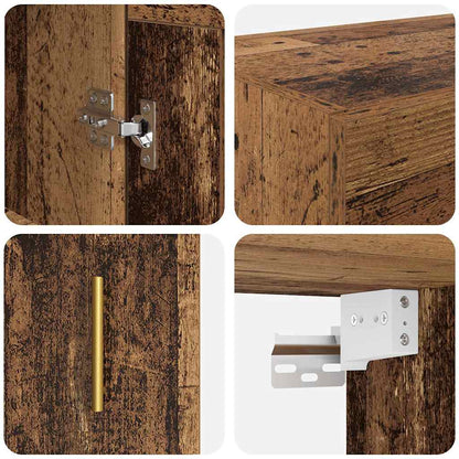 vidaXL Wall-mounted Cabinet 2 pcs Old Wood 69.5 x 34 x 90 cm