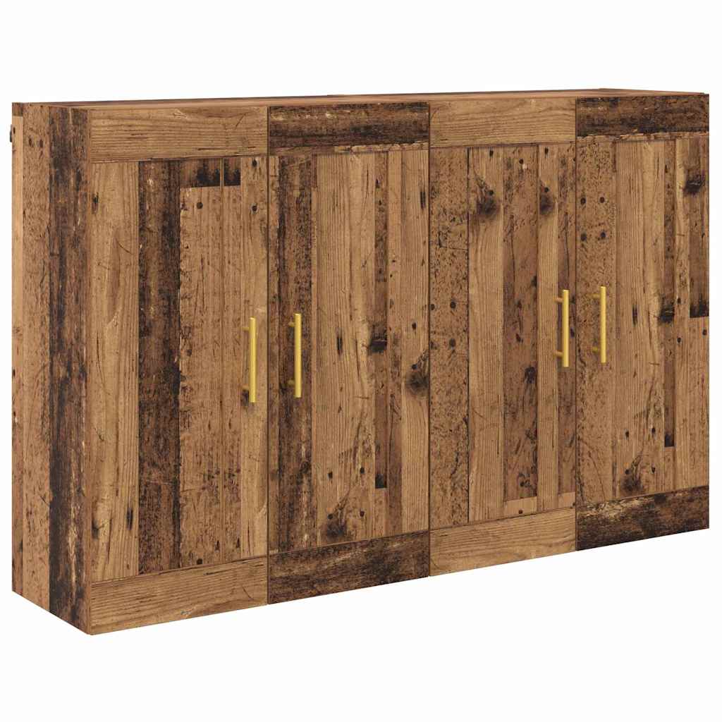 vidaXL Wall-mounted Cabinet 2 pcs Old Wood 69.5 x 34 x 90 cm