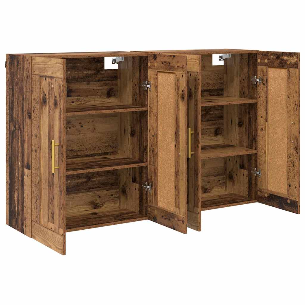 vidaXL Wall-mounted Cabinet 2 pcs Old Wood 69.5 x 34 x 90 cm