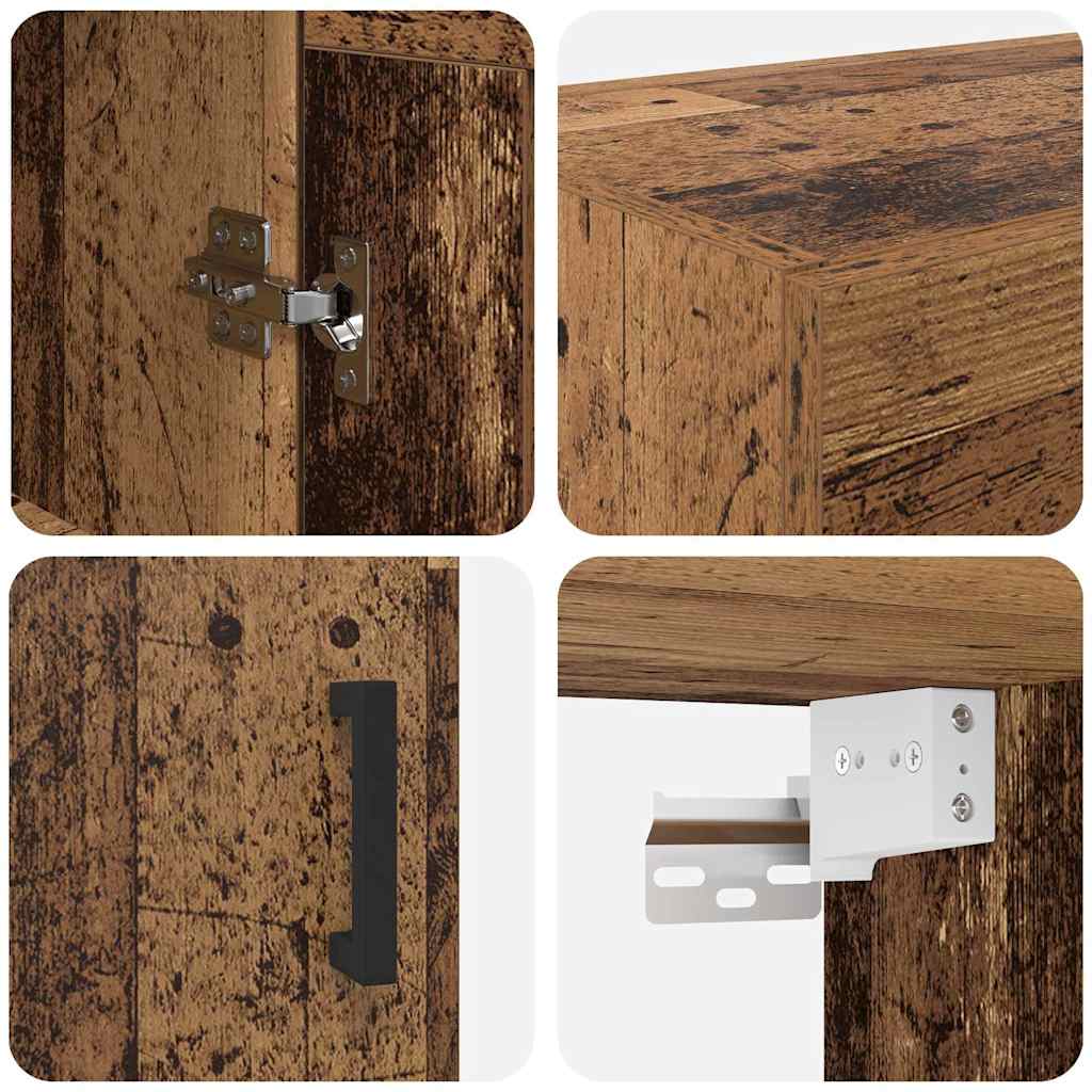 vidaXL Wall-mounted Cabinet 2 pcs Old Wood 69.5 x 34 x 90 cm