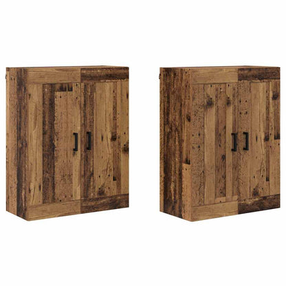 vidaXL Wall-mounted Cabinet 2 pcs Old Wood 69.5 x 34 x 90 cm