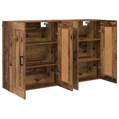 vidaXL Wall-mounted Cabinet 2 pcs Old Wood 69.5 x 34 x 90 cm