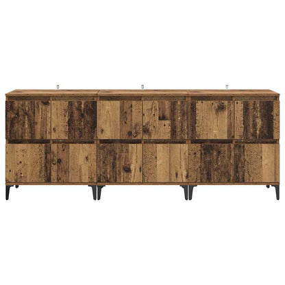 vidaXL Sideboards 3 pcs Old Wood 60 x 35 x 70 cm Engineered Wood
