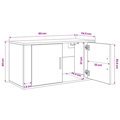 vidaXL Wall-mounted TV Cabinet Set 3 pcs Old Wood 80 x 34.5 x 40 cm