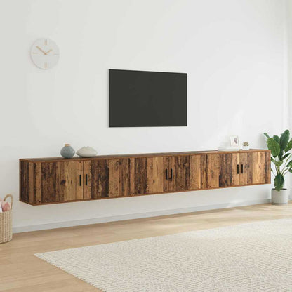 vidaXL Wall-mounted TV Cabinet Set 3 pcs Old Wood 100 x 34.5 x 40 cm