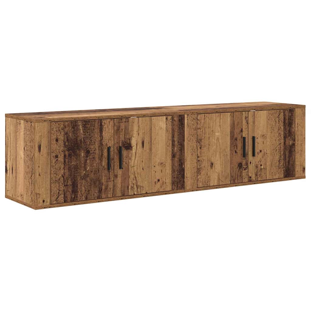 vidaXL Wall-mounted TV Cabinet Set 2 pcs Old Wood 80 x 34.5 x 40 cm