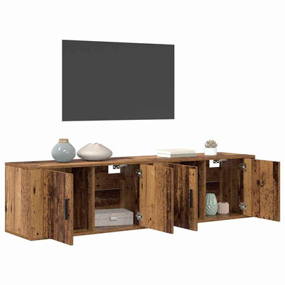 vidaXL Wall-mounted TV Cabinet Set 2 pcs Old Wood 80 x 34.5 x 40 cm