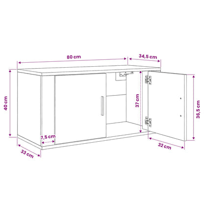 vidaXL Wall-mounted TV Cabinet Set 2 pcs Old Wood 80 x 34.5 x 40 cm