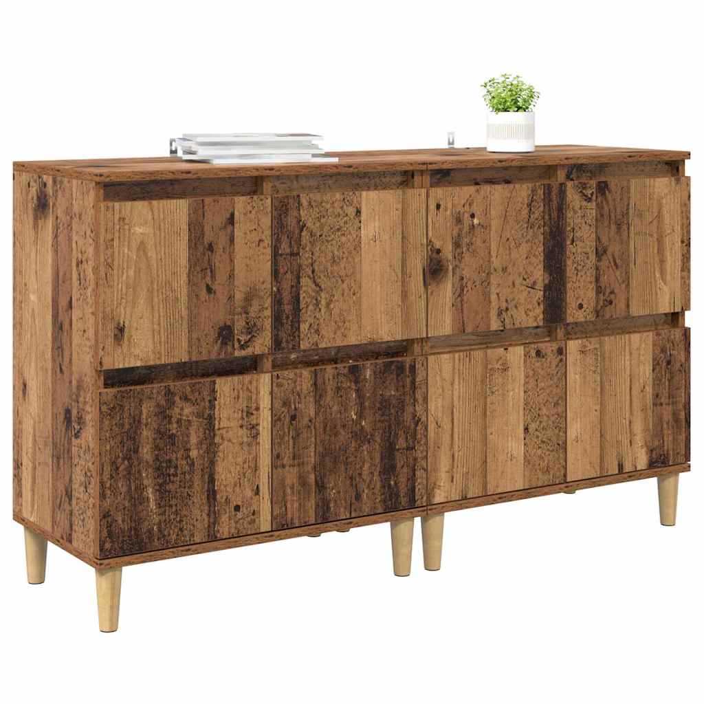vidaXL Sideboards 2 pcs Old Wood 60 x 35 x 70 cm Engineered Wood