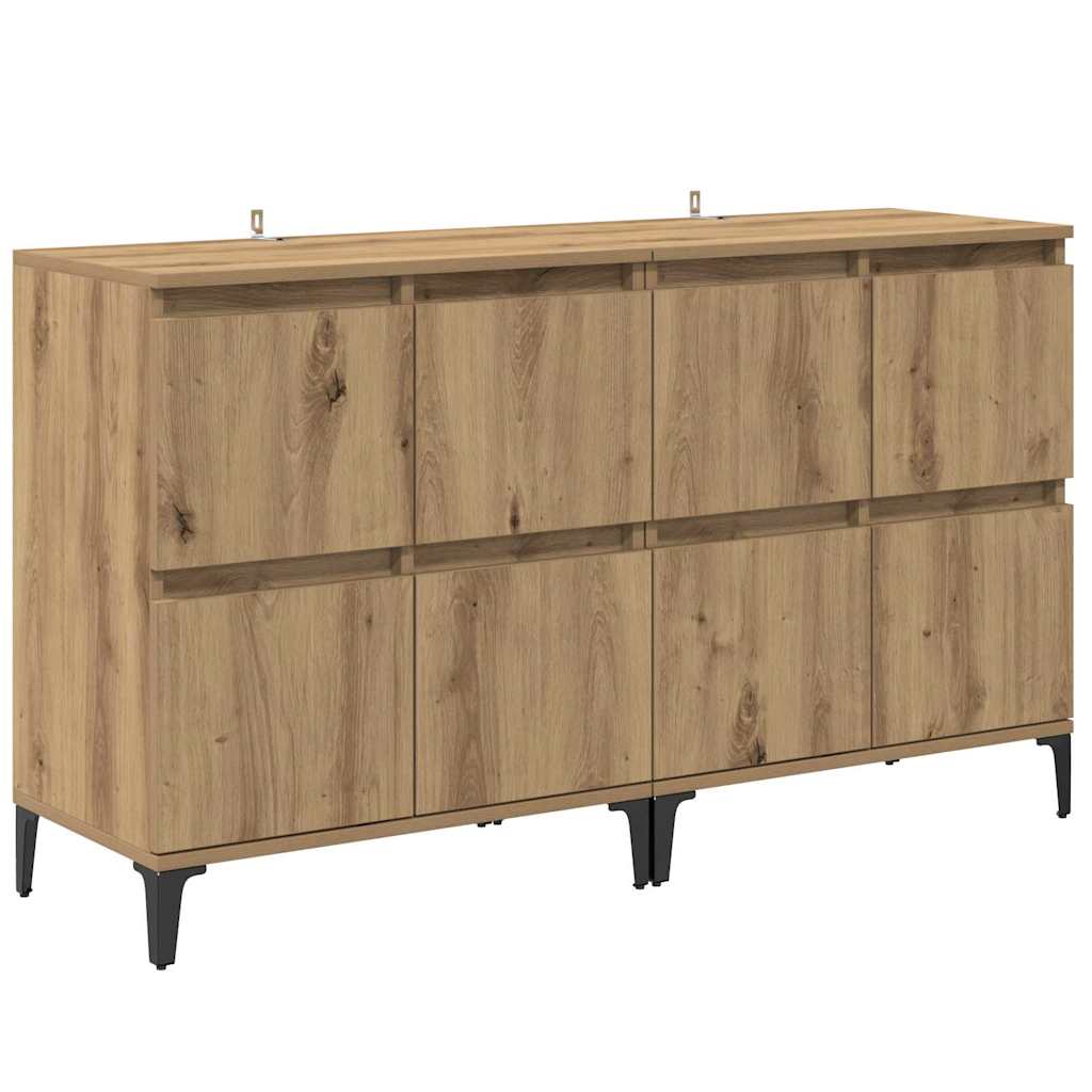 vidaXL Sideboards 2 pcs Artisan Oak 60 x 35 x 70 cm Engineered Wood