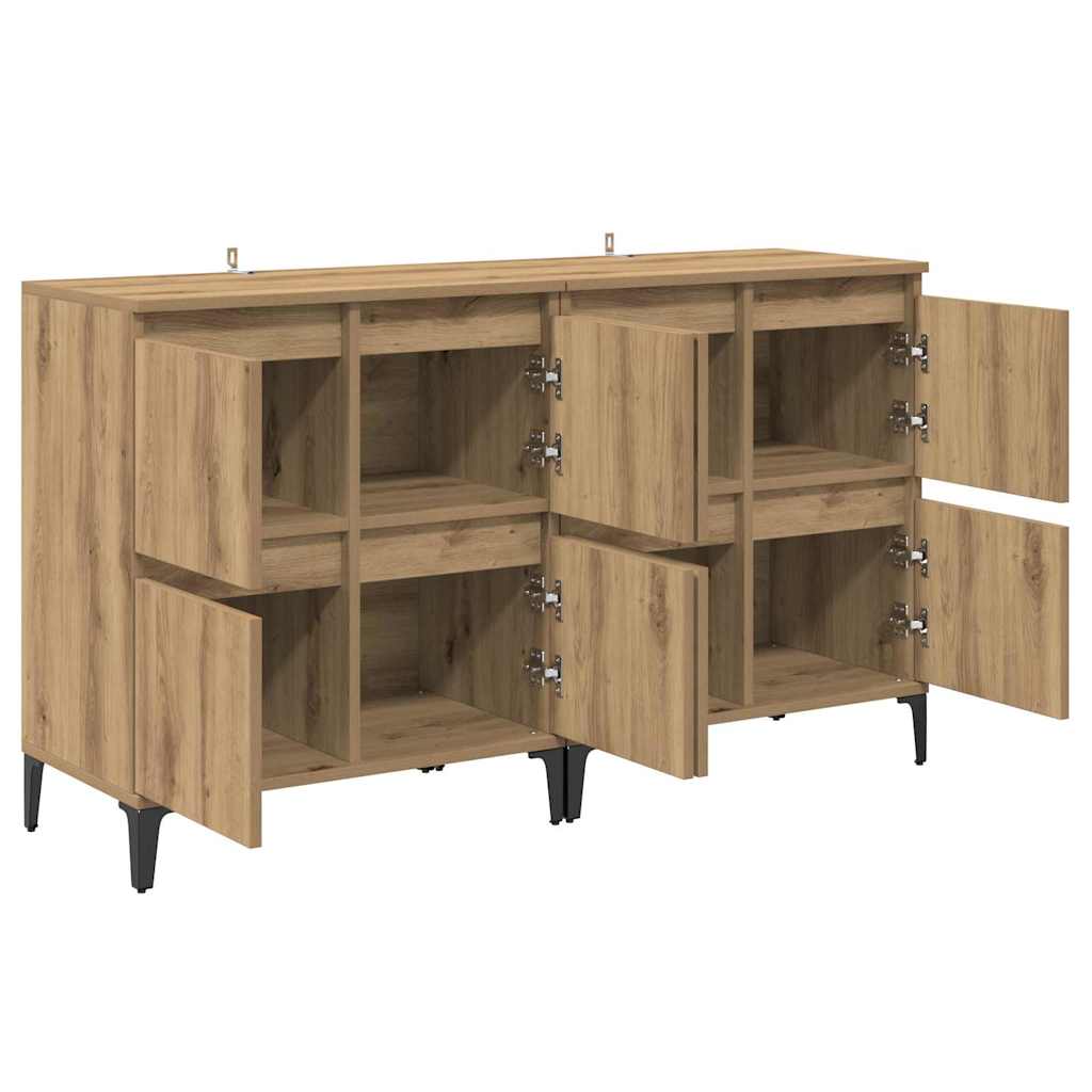 vidaXL Sideboards 2 pcs Artisan Oak 60 x 35 x 70 cm Engineered Wood