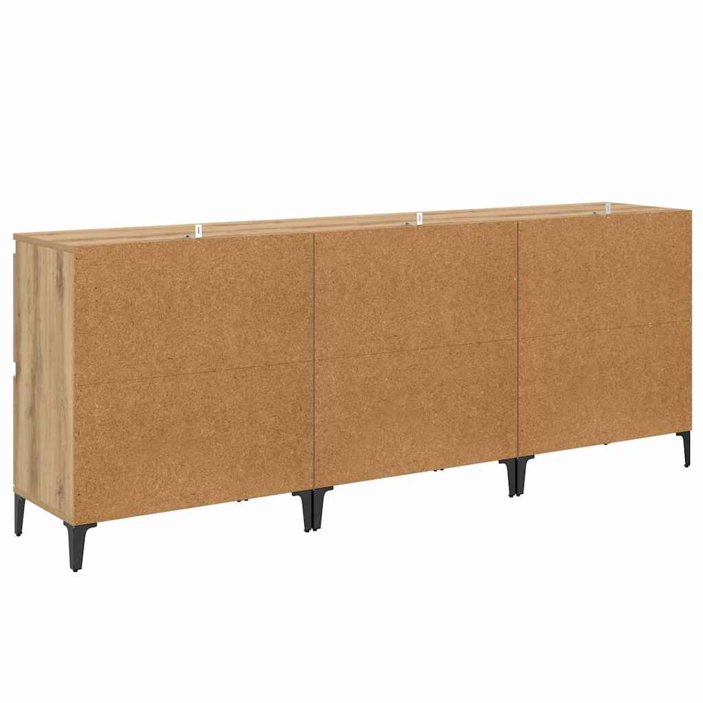 vidaXL Sideboards 3 pcs Artisan Oak 60 x 35 x 70 cm Engineered Wood