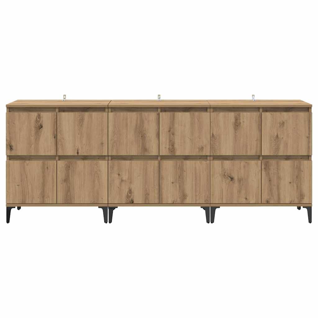 vidaXL Sideboards 3 pcs Artisan Oak 60 x 35 x 70 cm Engineered Wood