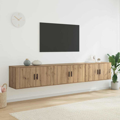 vidaXL Wall-mounted TV Cabinet Set 3 pcs Artisan Oak Engineered Wood