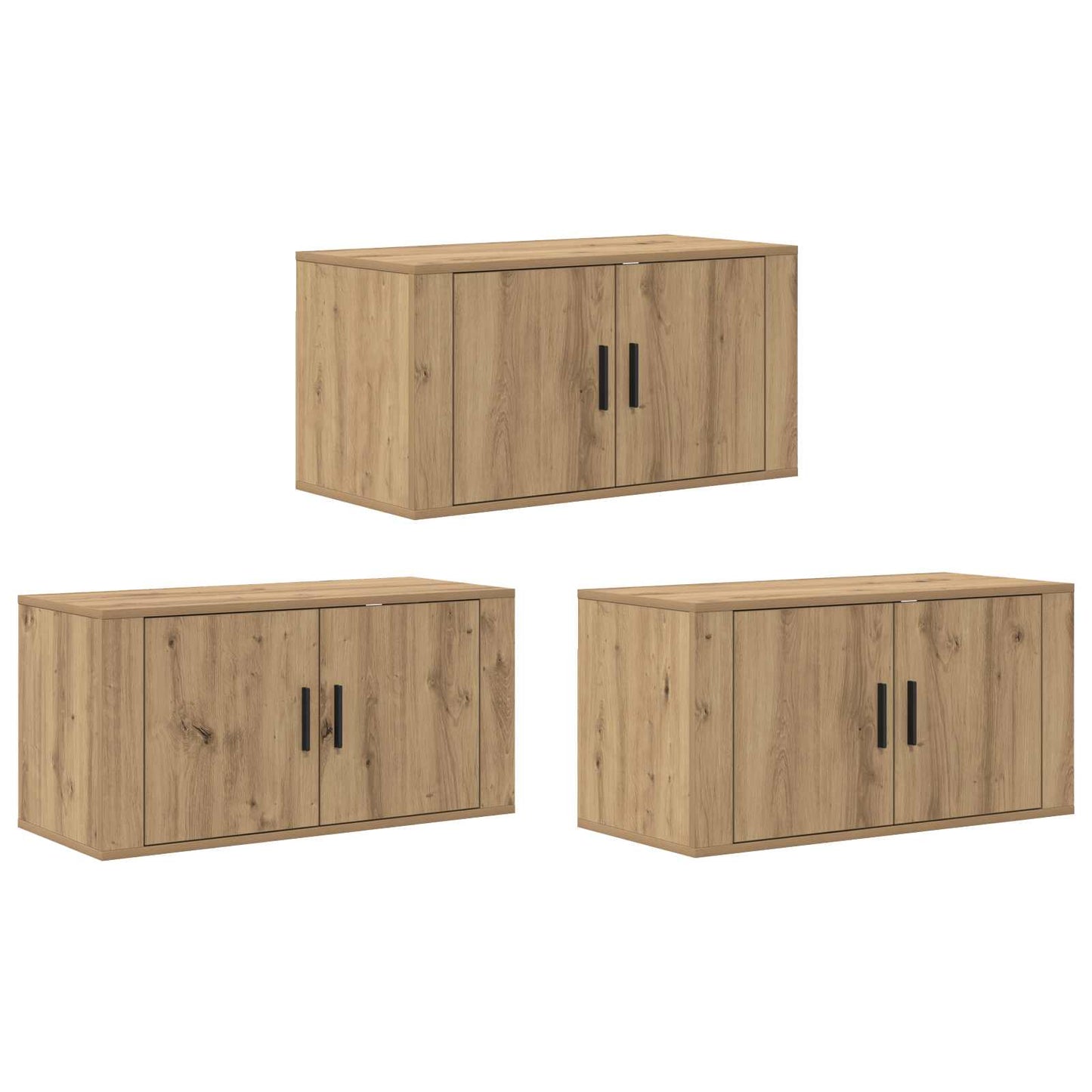 vidaXL Wall-mounted TV Cabinet Set 3 pcs Artisan Oak Engineered Wood