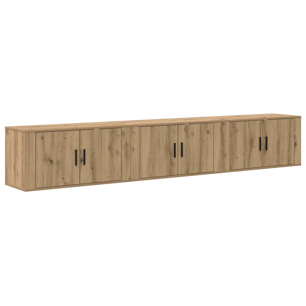 vidaXL Wall-mounted TV Cabinet Set 3 pcs Artisan Oak Engineered Wood