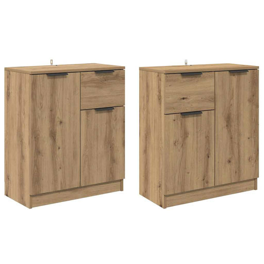vidaXL Sideboards 2 pcs Artisan Oak 60 x 30 x 70 cm Engineered Wood