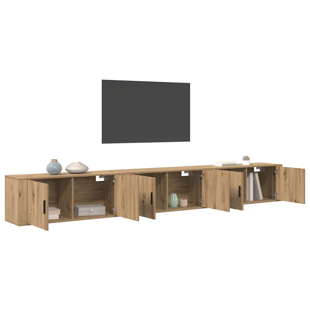 vidaXL Wall-mounted TV Cabinet Set 3 pcs Artisan Oak Engineered Wood