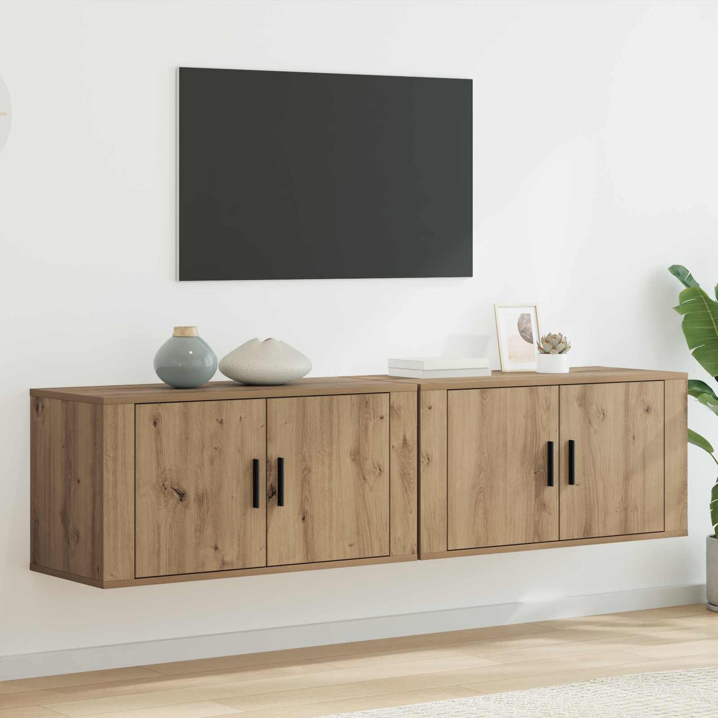 vidaXL Wall-mounted TV Cabinet Set 2 pcs Artisan Oak Engineered Wood