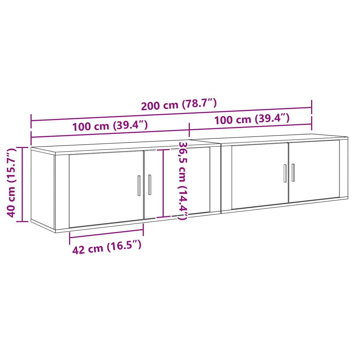 vidaXL Wall-mounted TV Cabinet Set 2 pcs Artisan Oak Engineered Wood