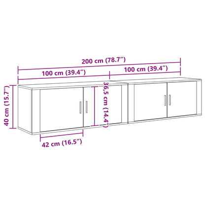 vidaXL Wall-mounted TV Cabinet Set 2 pcs Artisan Oak Engineered Wood