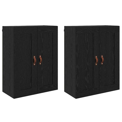 vidaXL Wall-mounted Cabinet 2 pcs Black Oak 69.5 x 34 x 90 cm