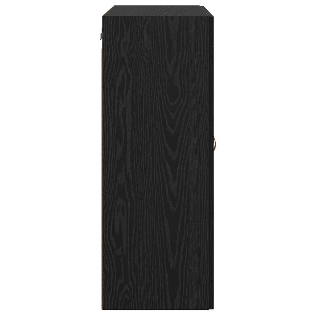 vidaXL Wall-mounted Cabinet 2 pcs Black Oak 69.5 x 34 x 90 cm