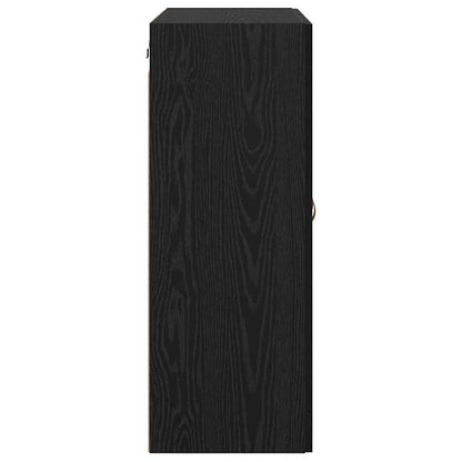 vidaXL Wall-mounted Cabinet 2 pcs Black Oak 69.5 x 34 x 90 cm
