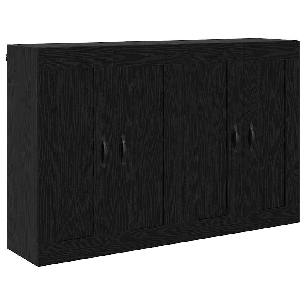 vidaXL Wall-mounted Cabinet 2 pcs Black Oak 69.5 x 34 x 90 cm