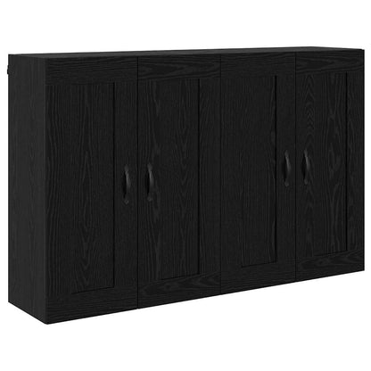 vidaXL Wall-mounted Cabinet 2 pcs Black Oak 69.5 x 34 x 90 cm